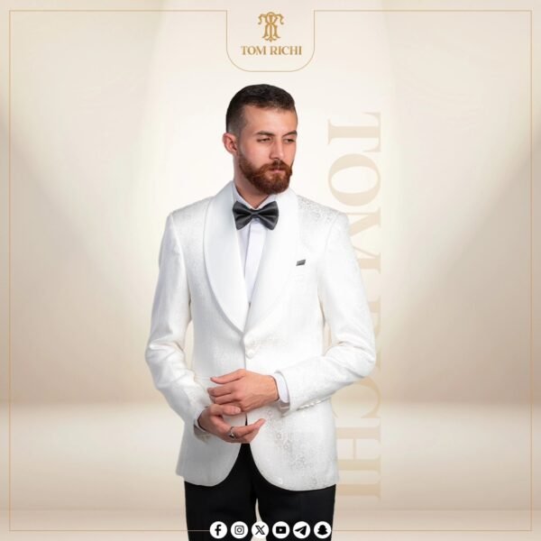 Men's White Tuxedo Jacket | Elegant Wedding Style - Image 2