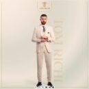 Men's Beige Formal Suit | Classic Three-Piece Design