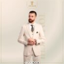 Men's Beige Formal Suit | Classic Three-Piece Design