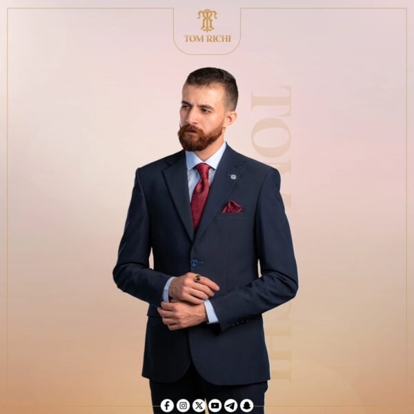 Men's Navy Blue Formal Suit | Sleek and Timeless Style - Image 3