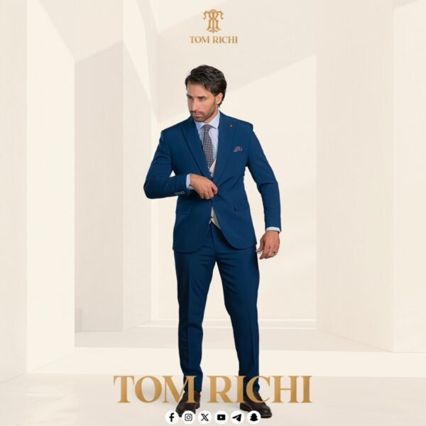 Men's Royal Blue Formal Suit | Modern Three-Piece Style - Image 2