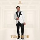 Men's White Tuxedo with Black Lapel | Elegant Evening Wear