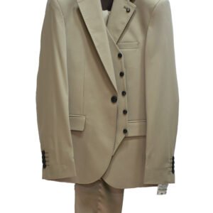 Charcoal grey three-piece suit