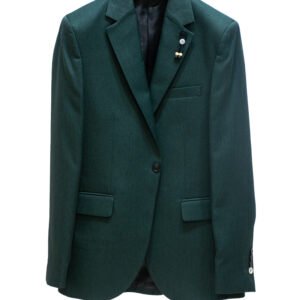 Emerald green blazer – bold and premium look.