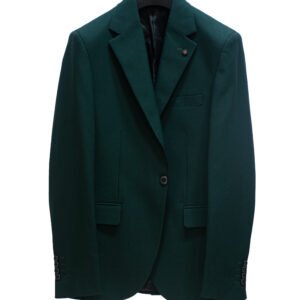 Deep green blazer – strong and stylish.